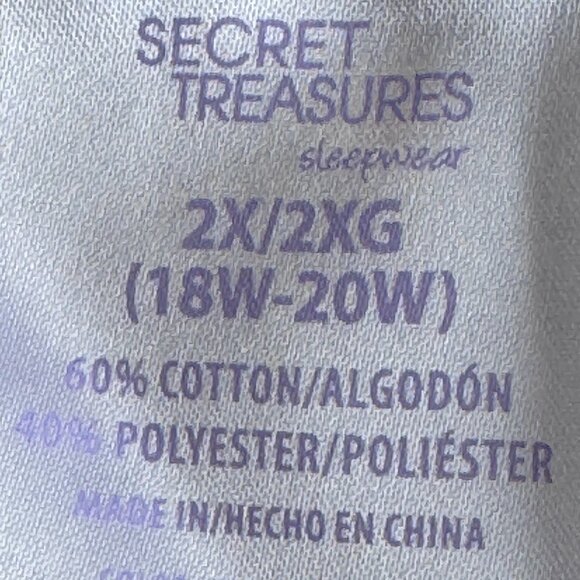 Secret Treasures Sleeping Cat Print Pajamas Blue and Pink Women's Plus Size 2X - Picture 10 of 11